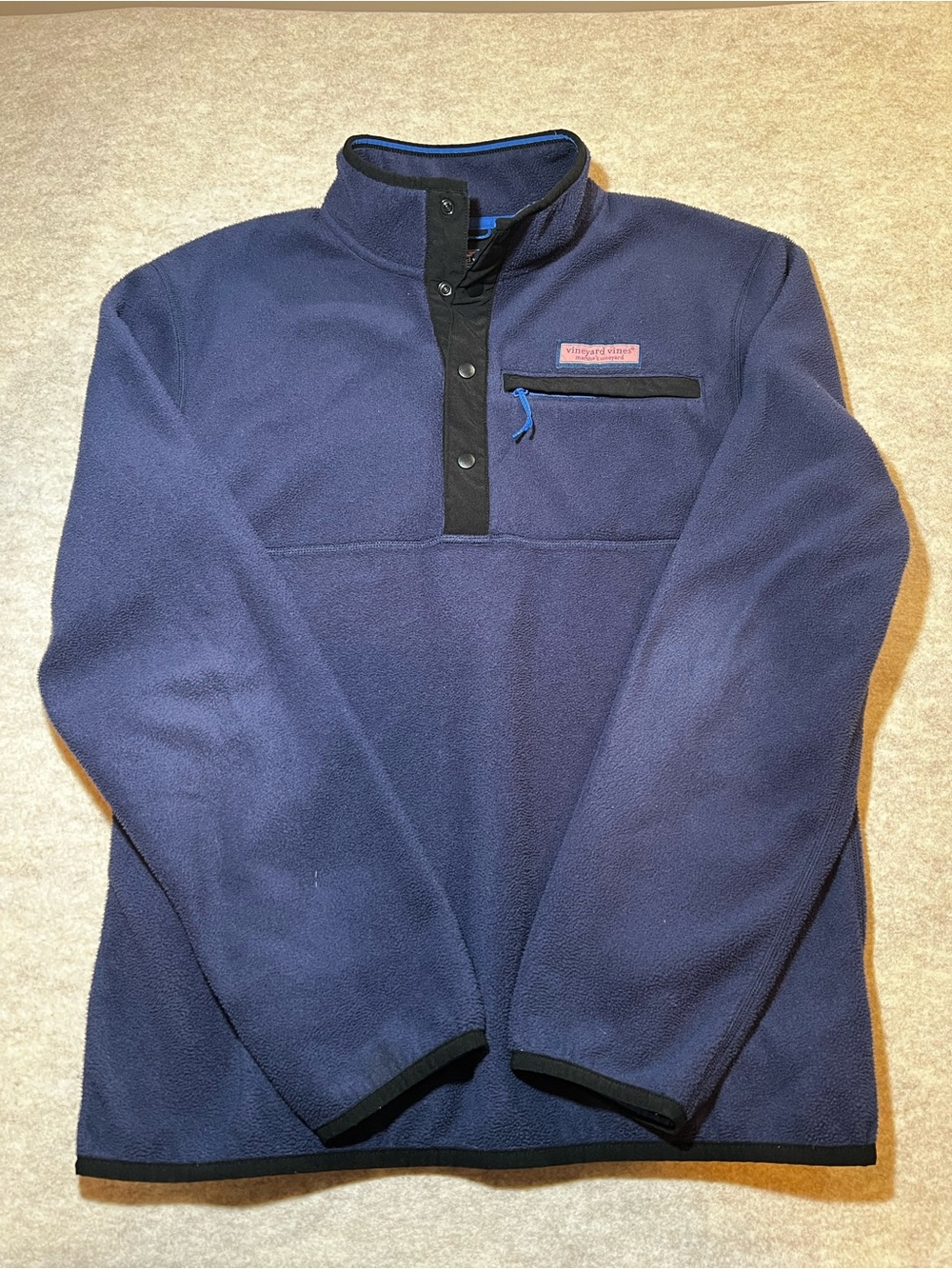 Vineyard Vines Navy Blue Pullover Fleece Jacket